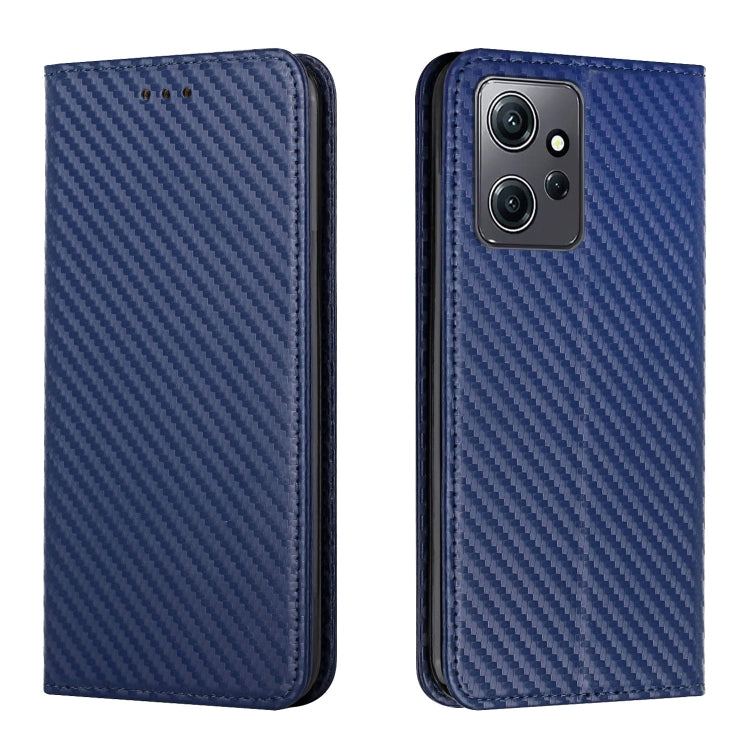 For Xiaomi Redmi Note 12 4G Global Carbon Fiber Texture Magnetic Flip Leather Phone Case