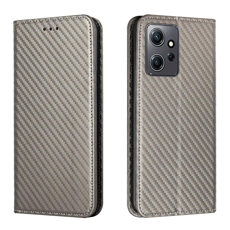 For Xiaomi Redmi Note 12 4G Global Carbon Fiber Texture Magnetic Flip Leather Phone Case