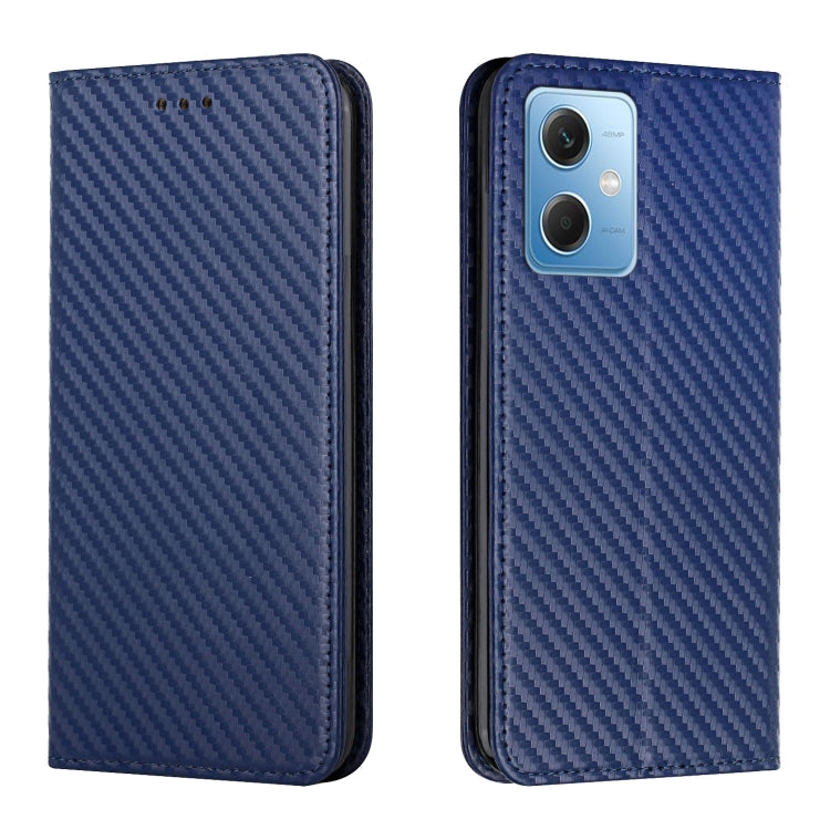 For Xiaomi Redmi Note 12 5G Global/Poco X5 Carbon Fiber Texture Magnetic Flip Leather Phone Case