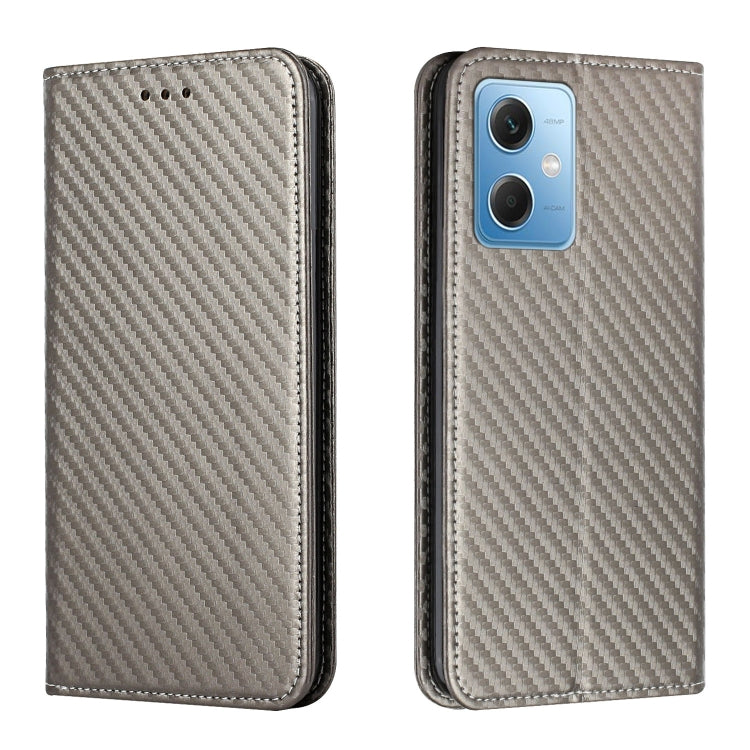 For Xiaomi Redmi Note 12 5G Global/Poco X5 Carbon Fiber Texture Magnetic Flip Leather Phone Case