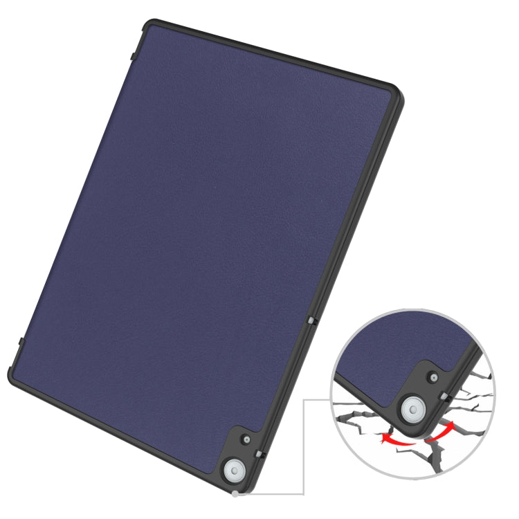 For Docomo dtab D-51C Custer Texture 3-Fold Holder Leather Tablet Case