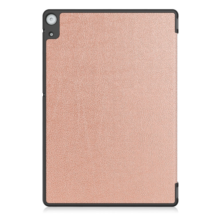 For Docomo dtab D-51C Custer Texture 3-Fold Holder Leather Tablet Case