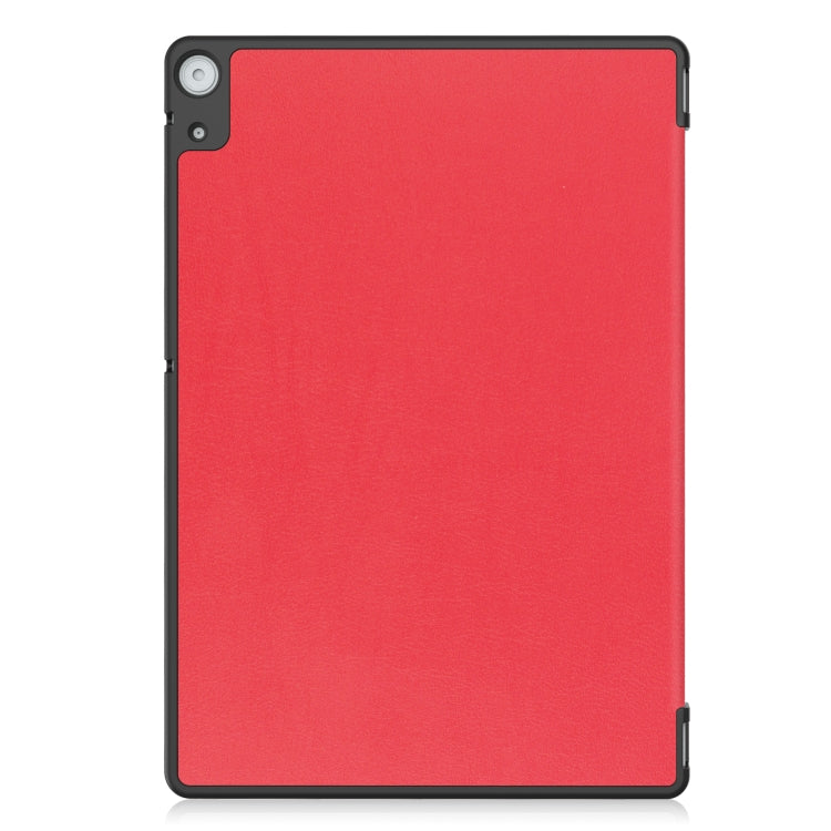 For Docomo dtab D-51C Custer Texture 3-Fold Holder Leather Tablet Case