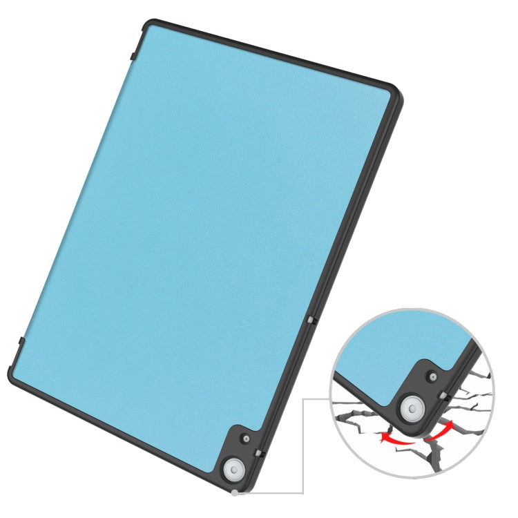 For Docomo dtab D-51C Custer Texture 3-Fold Holder Leather Tablet Case