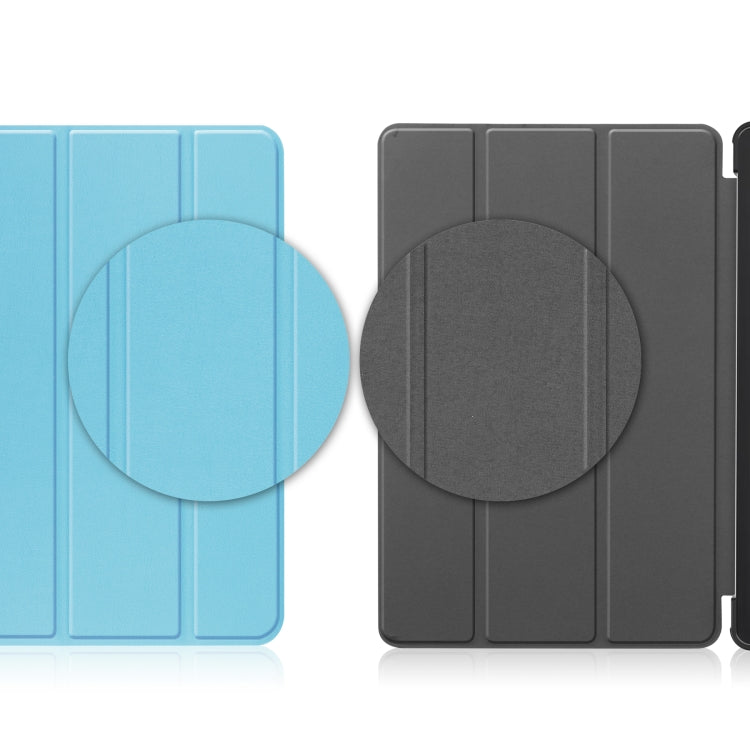 For Docomo dtab D-51C Custer Texture 3-Fold Holder Leather Tablet Case