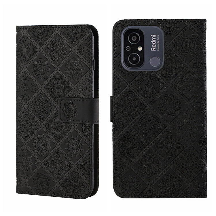 For Xiaomi Redmi 12C Ethnic Style Embossed Pattern Leather Phone Case