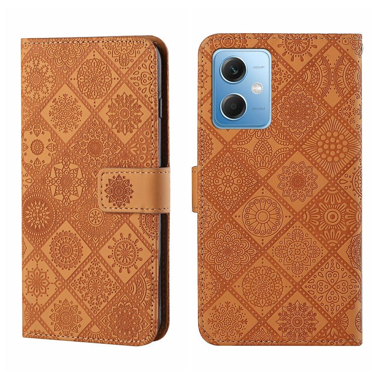 For Xiaomi Redmi Note 12 5G Global/Poco X5 Ethnic Style Embossed Pattern Leather Phone Case