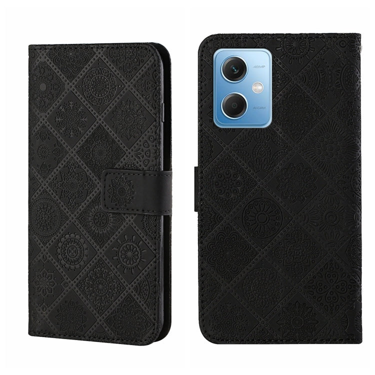 For Xiaomi Redmi Note 12 5G Global/Poco X5 Ethnic Style Embossed Pattern Leather Phone Case