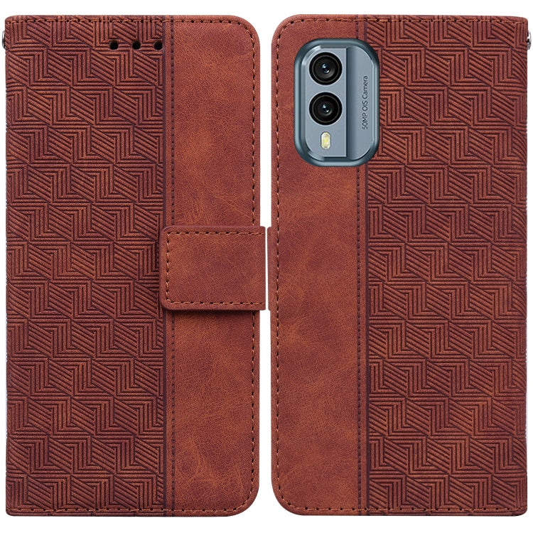 For Nokia X30 Geometric Embossed Leather Phone Case