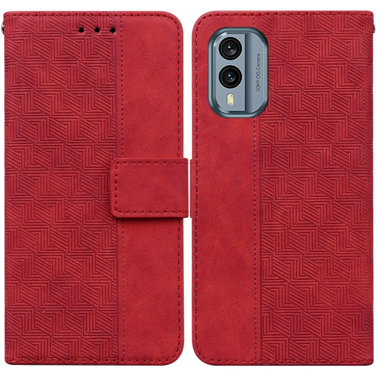 For Nokia X30 Geometric Embossed Leather Phone Case