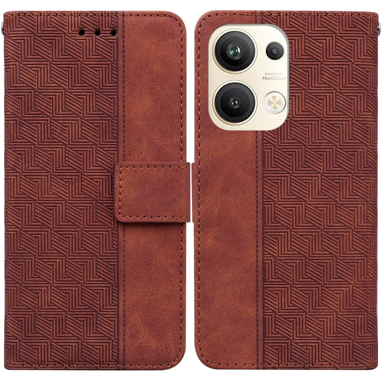 For OPPO Reno9 Pro+ Geometric Embossed Leather Phone Case