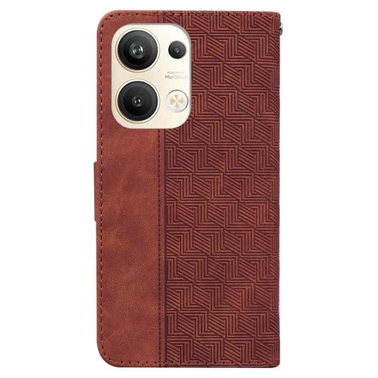 For OPPO Reno9 Pro+ Geometric Embossed Leather Phone Case