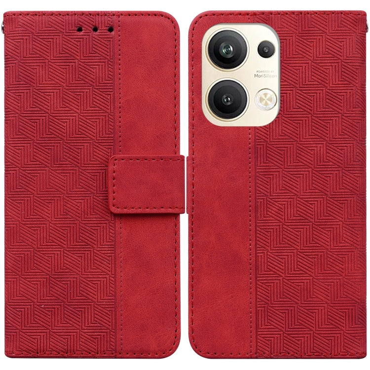 For OPPO Reno9 Pro+ Geometric Embossed Leather Phone Case