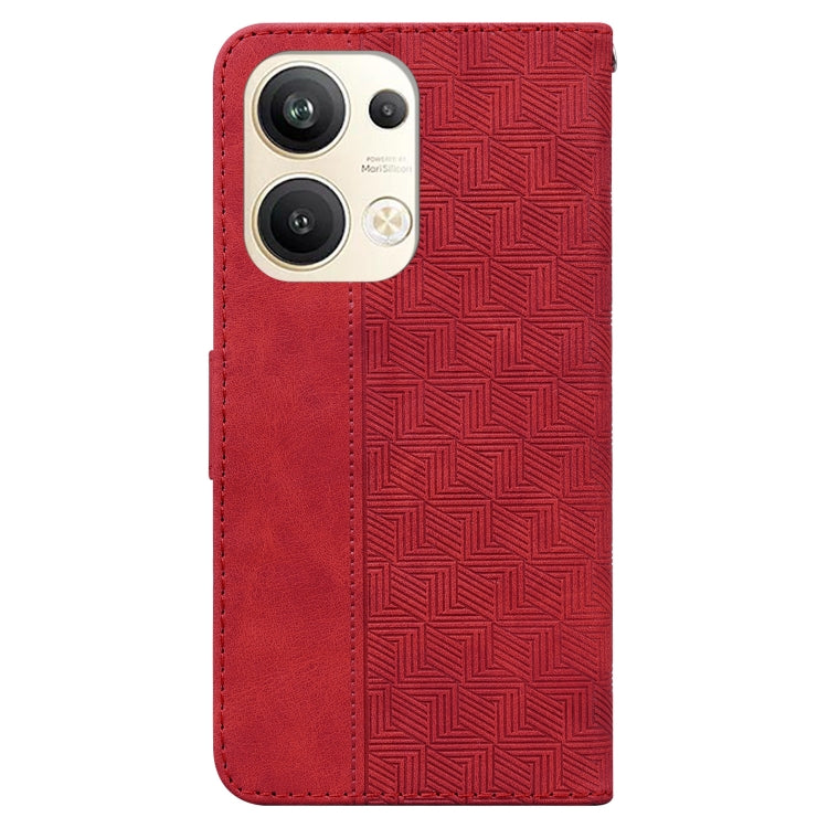 For OPPO Reno9 Pro+ Geometric Embossed Leather Phone Case