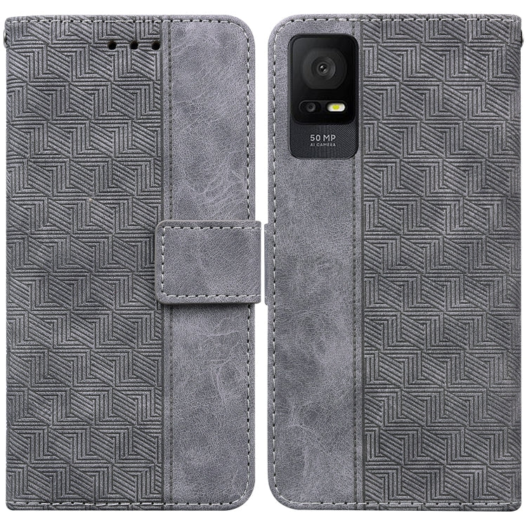 For TCL 408 Geometric Embossed Leather Phone Case