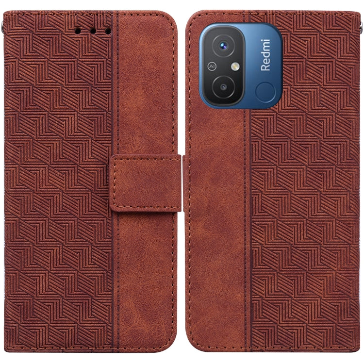 For Xiaomi Redmi 12C / 11A Geometric Embossed Leather Phone Case