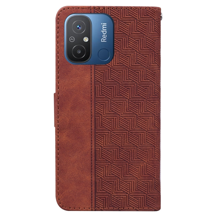 For Xiaomi Redmi 12C / 11A Geometric Embossed Leather Phone Case