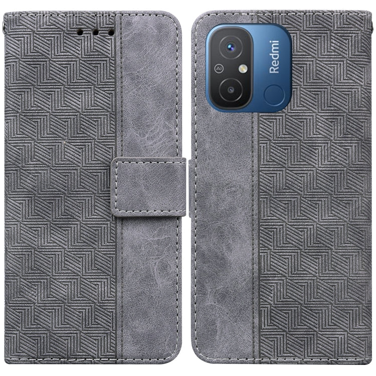 For Xiaomi Redmi 12C / 11A Geometric Embossed Leather Phone Case