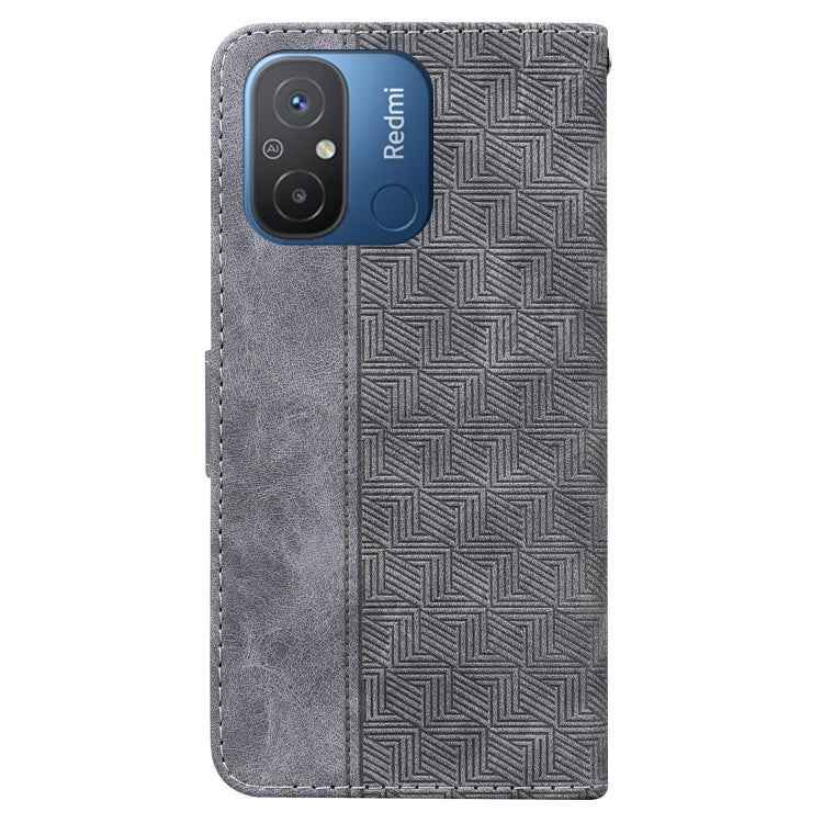 For Xiaomi Redmi 12C / 11A Geometric Embossed Leather Phone Case