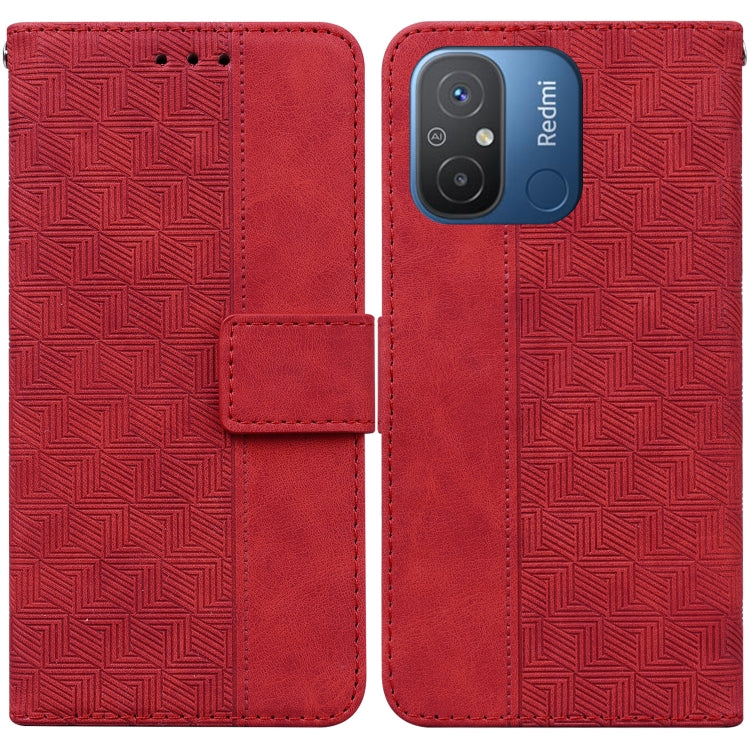 For Xiaomi Redmi 12C / 11A Geometric Embossed Leather Phone Case
