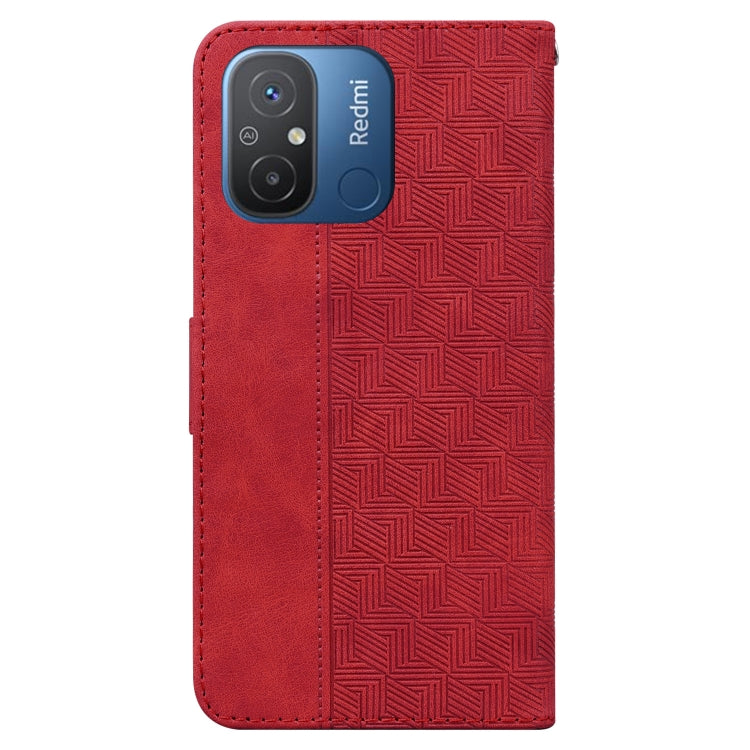 For Xiaomi Redmi 12C / 11A Geometric Embossed Leather Phone Case