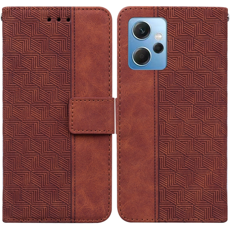 For Xiaomi Redmi Note 12 4G Global Geometric Embossed Leather Phone Case