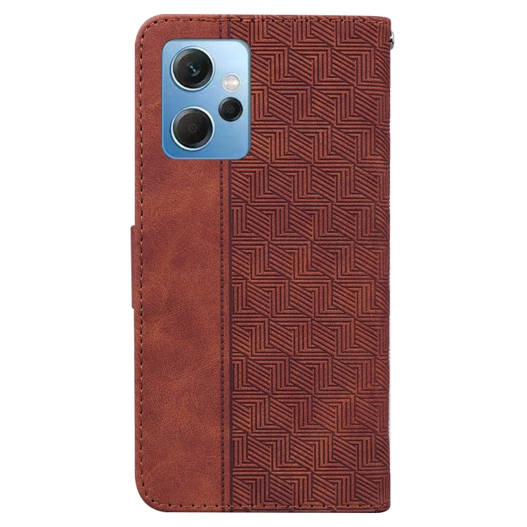 For Xiaomi Redmi Note 12 4G Global Geometric Embossed Leather Phone Case