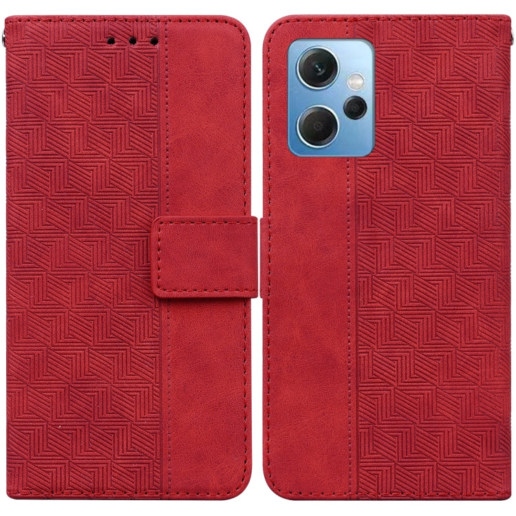 For Xiaomi Redmi Note 12 4G Global Geometric Embossed Leather Phone Case