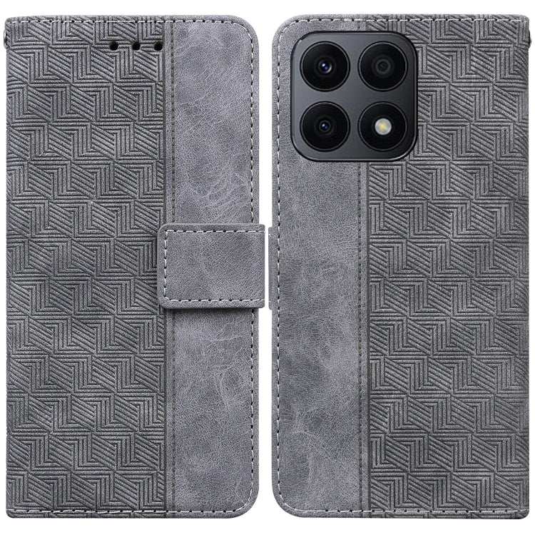 For Honor X8a Geometric Embossed Leather Phone Case