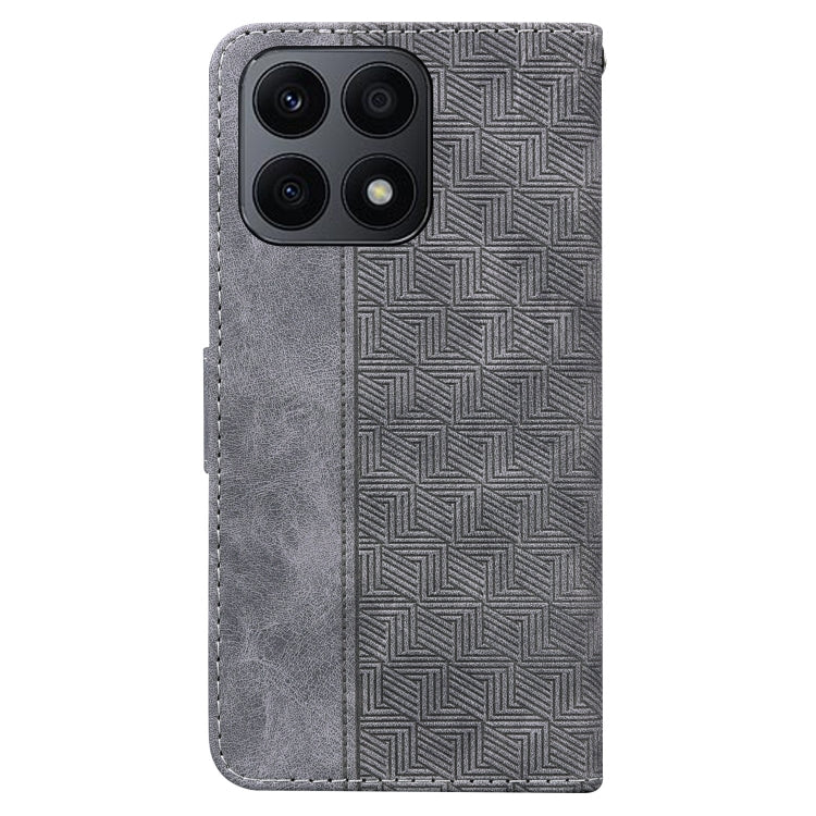 For Honor X8a Geometric Embossed Leather Phone Case