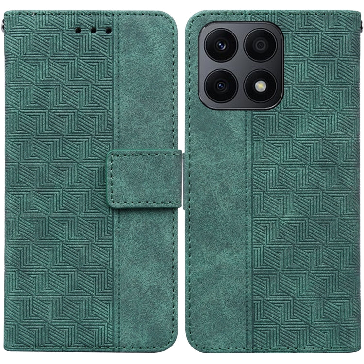 For Honor X8a Geometric Embossed Leather Phone Case
