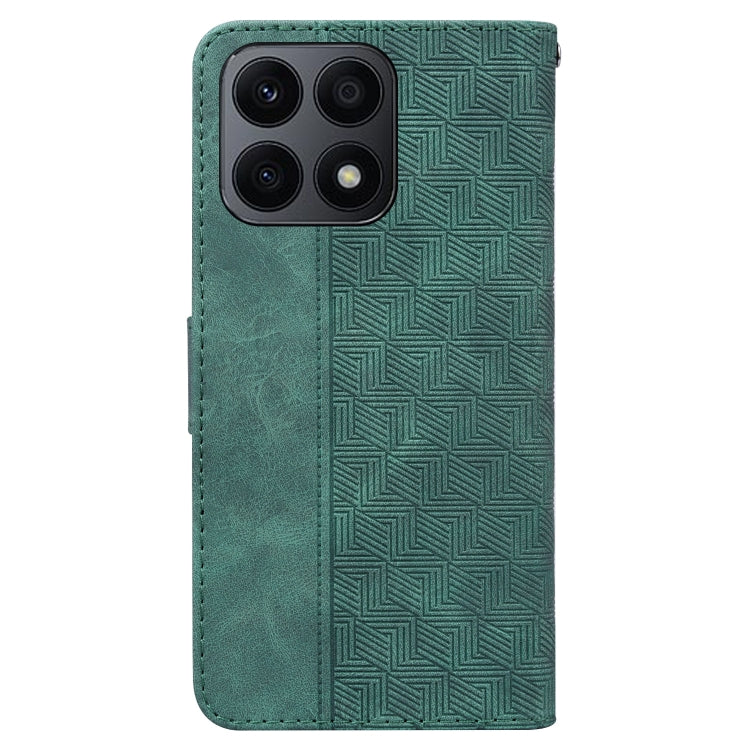 For Honor X8a Geometric Embossed Leather Phone Case