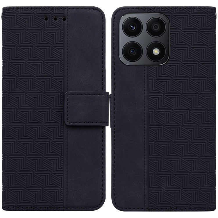 For Honor X8a Geometric Embossed Leather Phone Case