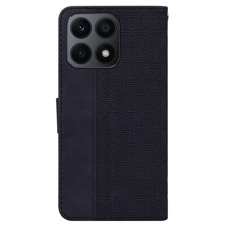For Honor X8a Geometric Embossed Leather Phone Case