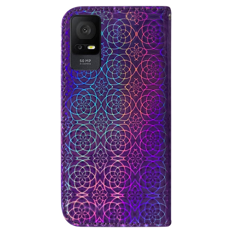 For TCL 408 Colorful Magnetic Buckle Leather Phone Case