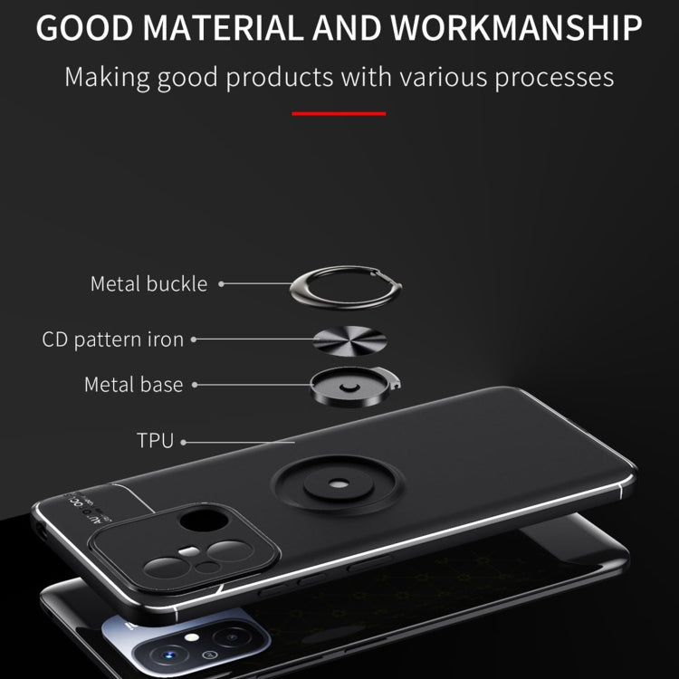 For Xiaomi Redmi 12C Metal Ring Holder 360 Degree Rotating TPU Phone Case