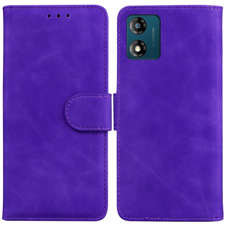 For Motorola Moto E13 Skin Feel Pure Color Flip Leather Phone Case