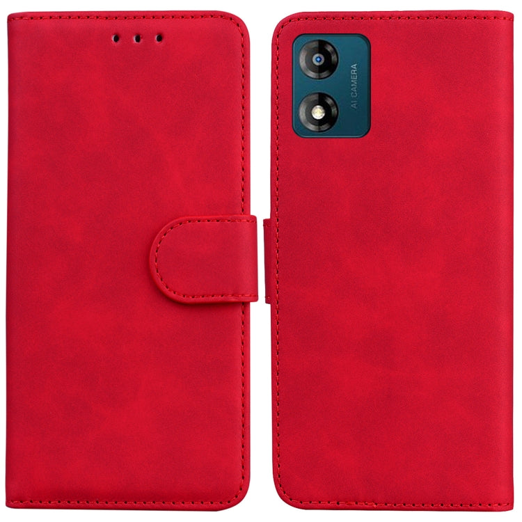 For Motorola Moto E13 Skin Feel Pure Color Flip Leather Phone Case