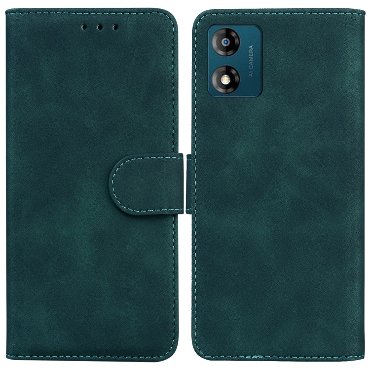 For Motorola Moto E13 Skin Feel Pure Color Flip Leather Phone Case