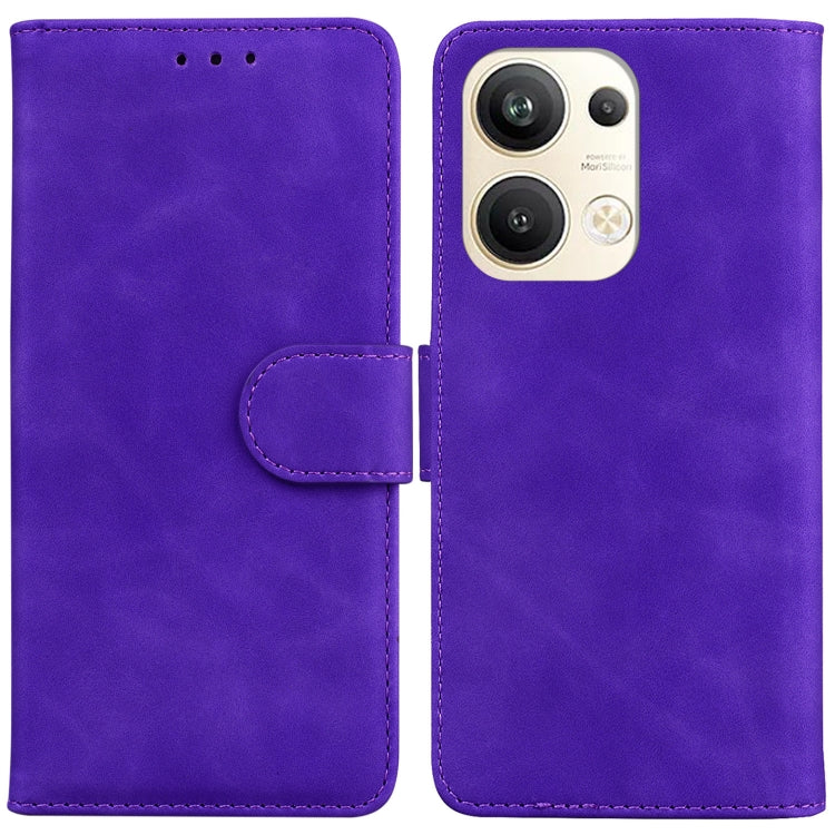 For OPPO Reno9 Pro+ Skin Feel Pure Color Flip Leather Phone Case