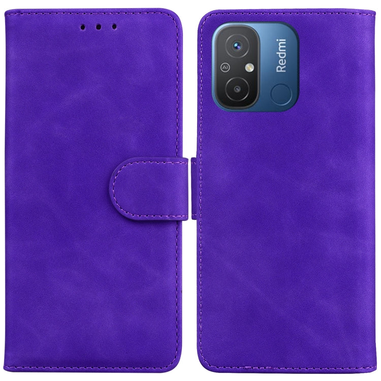 For Xiaomi Redmi 12C / 11A Skin Feel Pure Color Flip Leather Phone Case