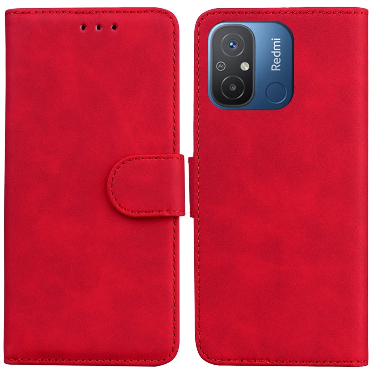 For Xiaomi Redmi 12C / 11A Skin Feel Pure Color Flip Leather Phone Case