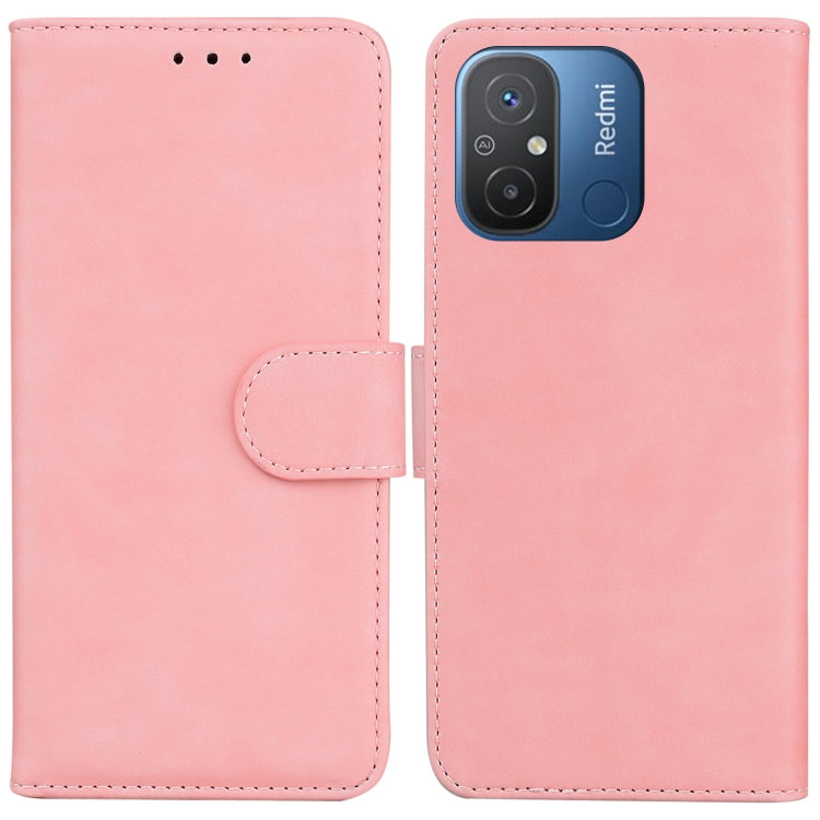 For Xiaomi Redmi 12C / 11A Skin Feel Pure Color Flip Leather Phone Case