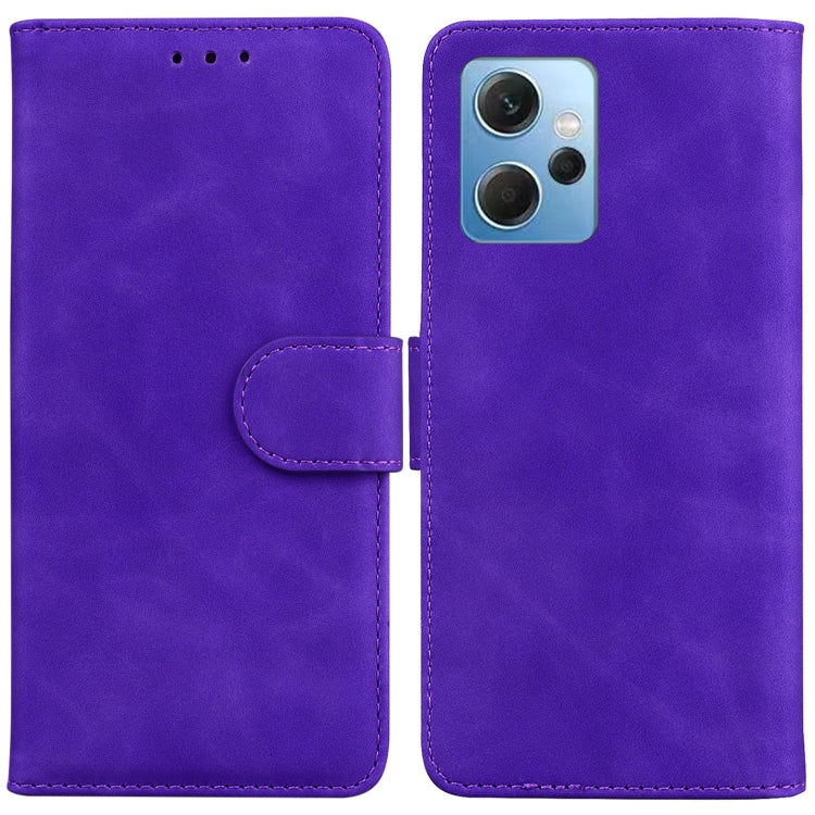 For Xiaomi Redmi Note 12 4G Global Skin Feel Pure Color Flip Leather Phone Case