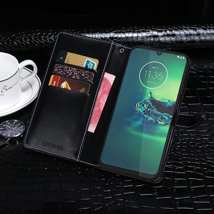 For Motorola Moto G8 Plus idewei Crocodile Texture Horizontal Flip Leather Case with Holder & Card Slots & Wallet