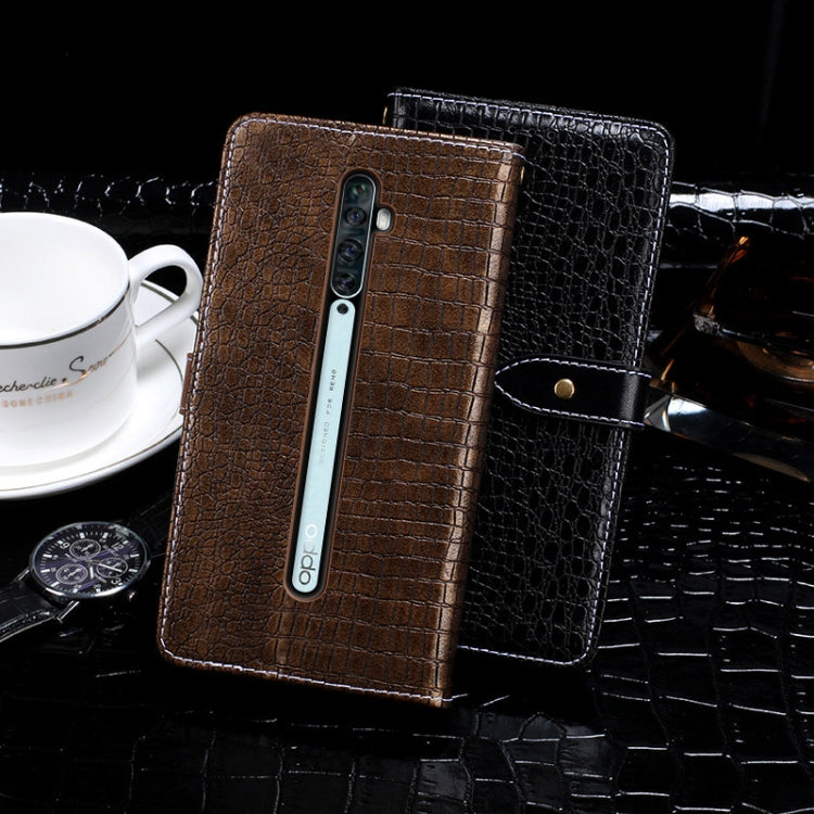 For OPPO Reno2 Z idewei Crocodile Texture Horizontal Flip Leather Case with Holder & Card Slots & Wallet