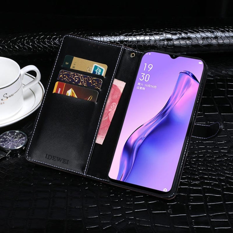 For OPPO A8 idewei Crocodile Texture Horizontal Flip Leather Case with Holder & Card Slots & Wallet