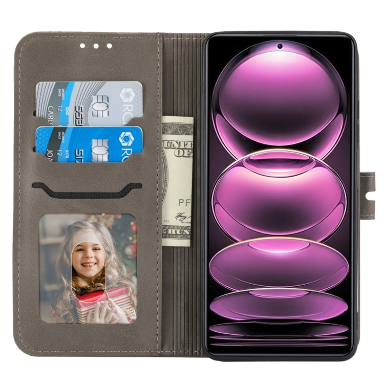 For Xiaomi Redmi Note 12 5G Global Embossed Happy Cat Pattern Flip Leather Phone Case