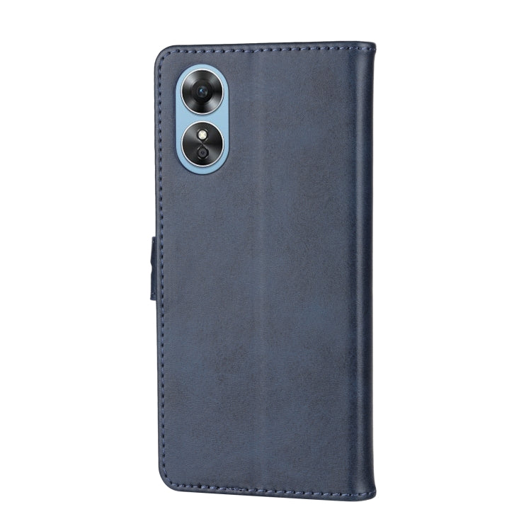 For OPPO A17 Embossed Happy Cat Pattern Flip Leather Phone Case