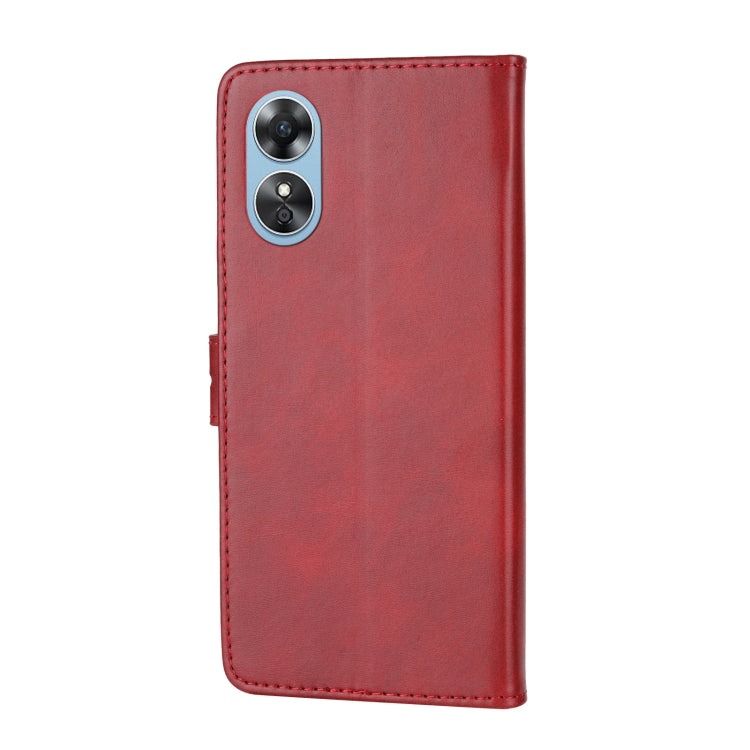 For OPPO A17 Embossed Happy Cat Pattern Flip Leather Phone Case